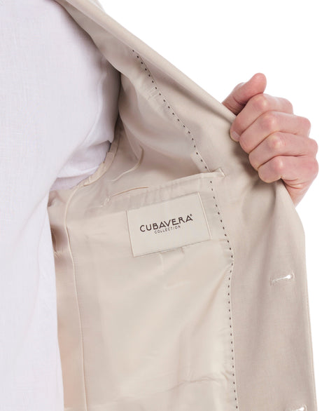 Linen Blend Suit Jacket (Beige) 