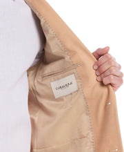 Linen Blend Suit Jacket (Camel) 