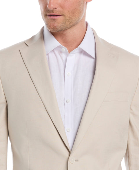 Linen Blend Suit Jacket (Beige) 