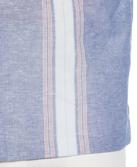 Linen Blend Textured Panel Shirt (Limoges) 