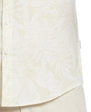 Linen Blend Tonal Multi Leaf Print Shirt (Bleached Sand) 
