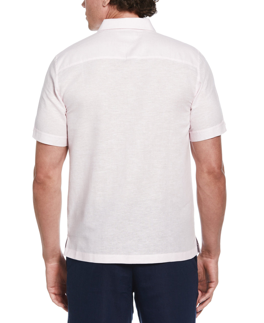 Linen Blend Tri-Color Panel Shirt (Pink Tulle) 