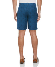 Linen Blend Tropical Leaf Print Short (Titan) 