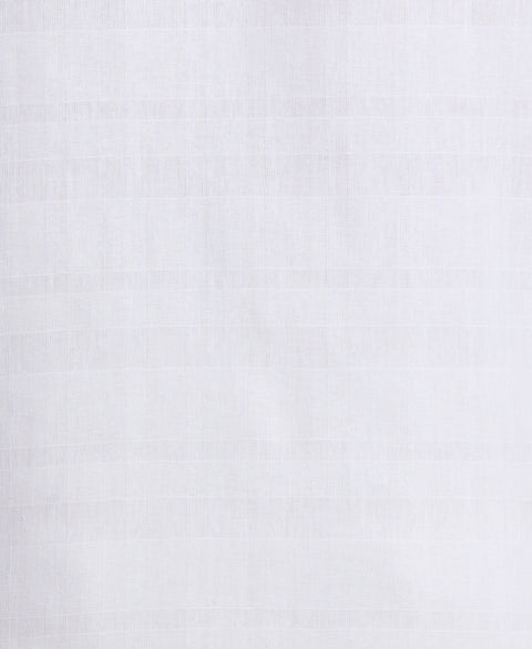 Linen Blend Tropical Print Shirt (Brilliant White) 