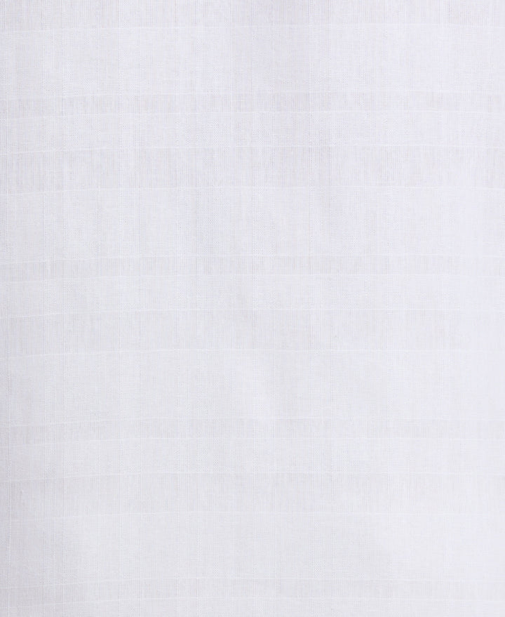 Linen Blend Tropical Print Shirt (Brilliant White) 