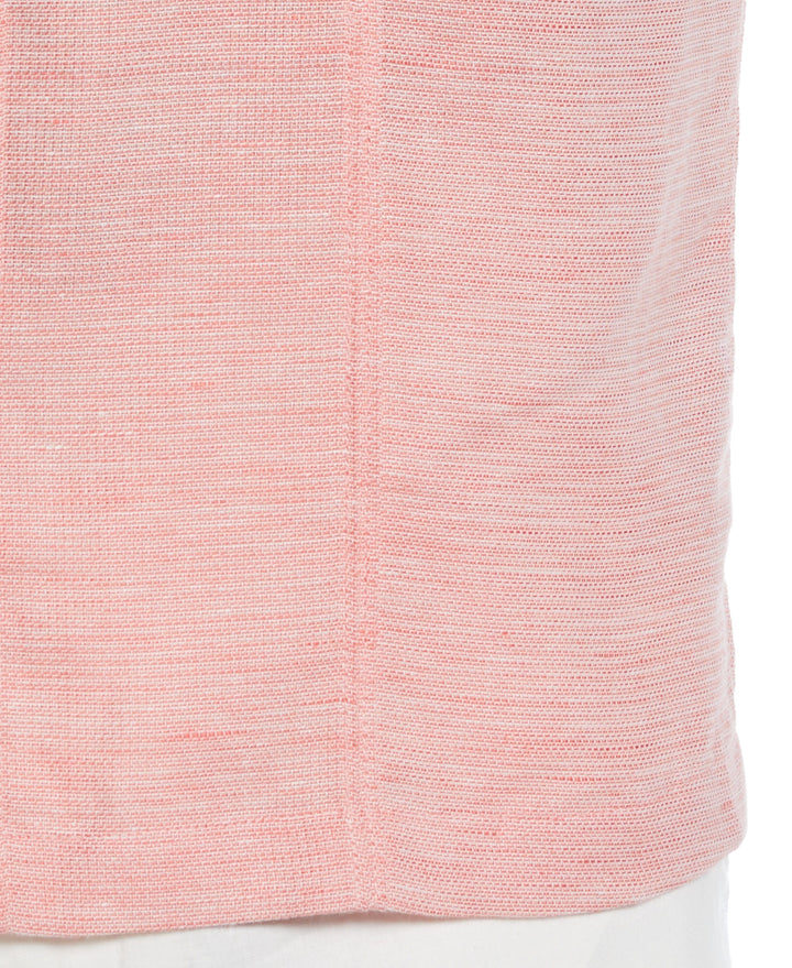Linen Blend Tuck Panel Dobby Shirt (Spiced Coral) 