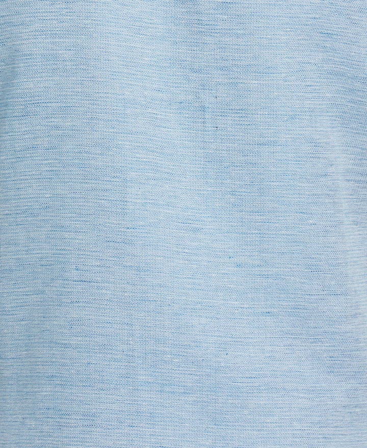 Linen Blend Tuck Panel Dobby Shirt (Blue Sapphire) 