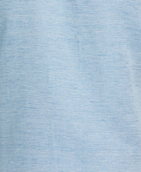 Linen Blend Tuck Panel Dobby Shirt (Blue Sapphire) 