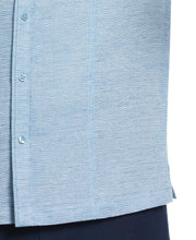 Linen Blend Tuck Panel Dobby Shirt (Blue Sapphire) 