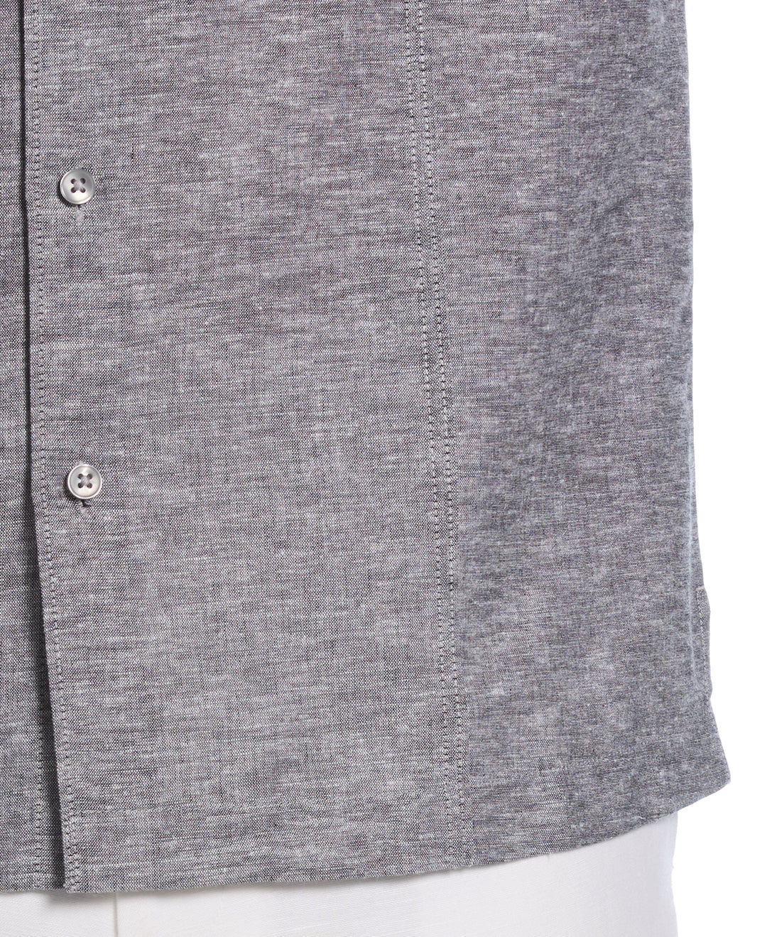 Linen Blend Tuck Panel Shirt (Jet Black) 