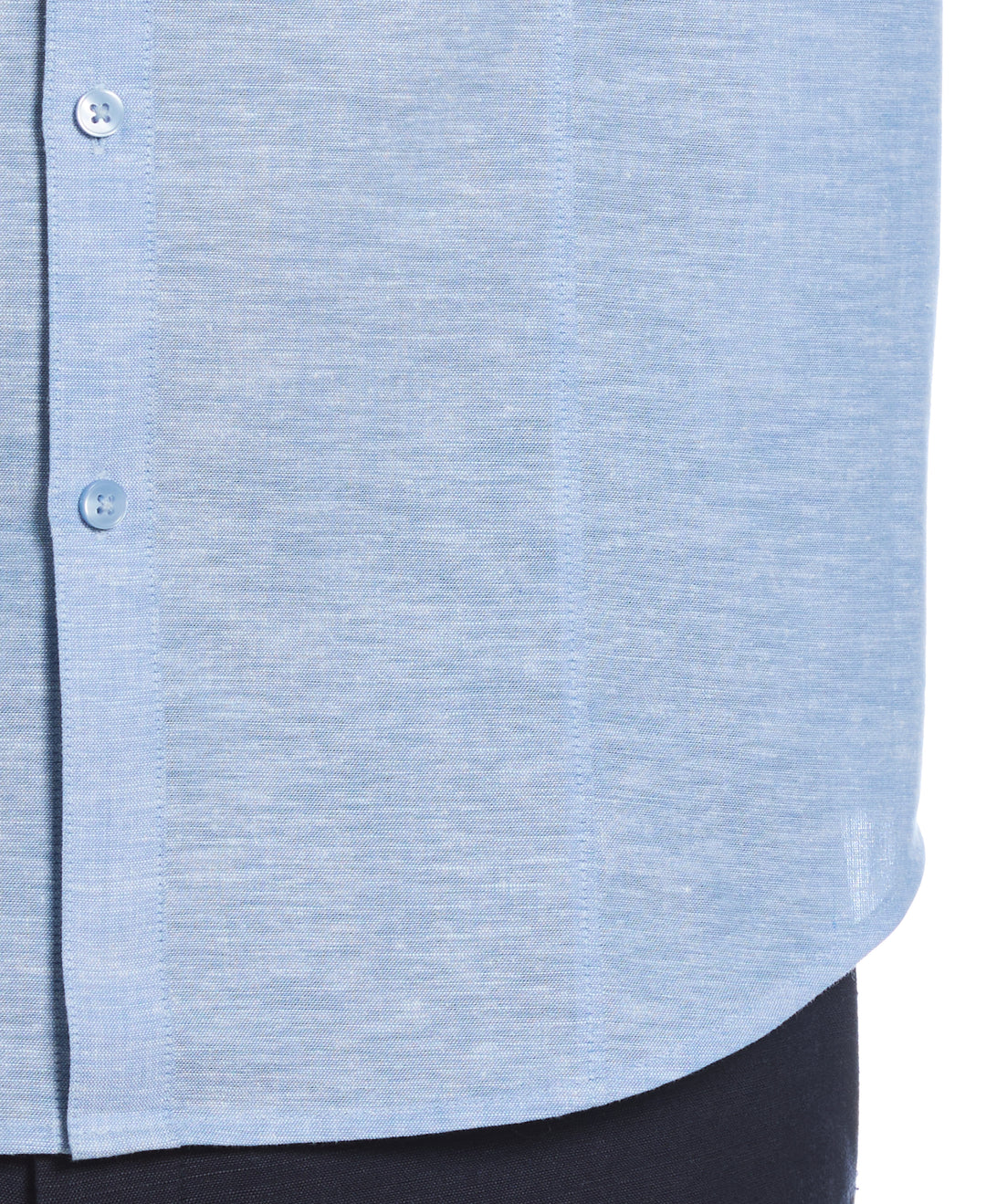 Linen Blend Tuck Panel Shirt (Parisian Blue) 