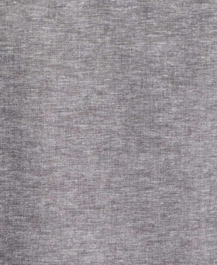Linen Blend Tuck Panel Shirt (Jet Black) 