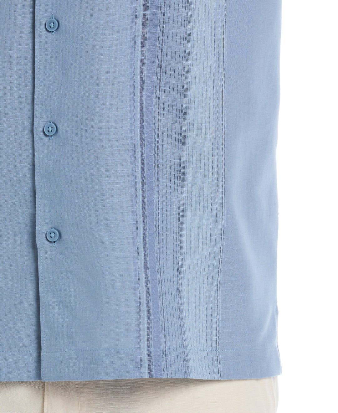 Linen Blend Yarn Dye Panel Shirt (Windward Blue) 