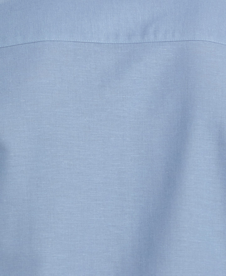 Linen Blend Yarn Dye Panel Shirt (Windward Blue) 