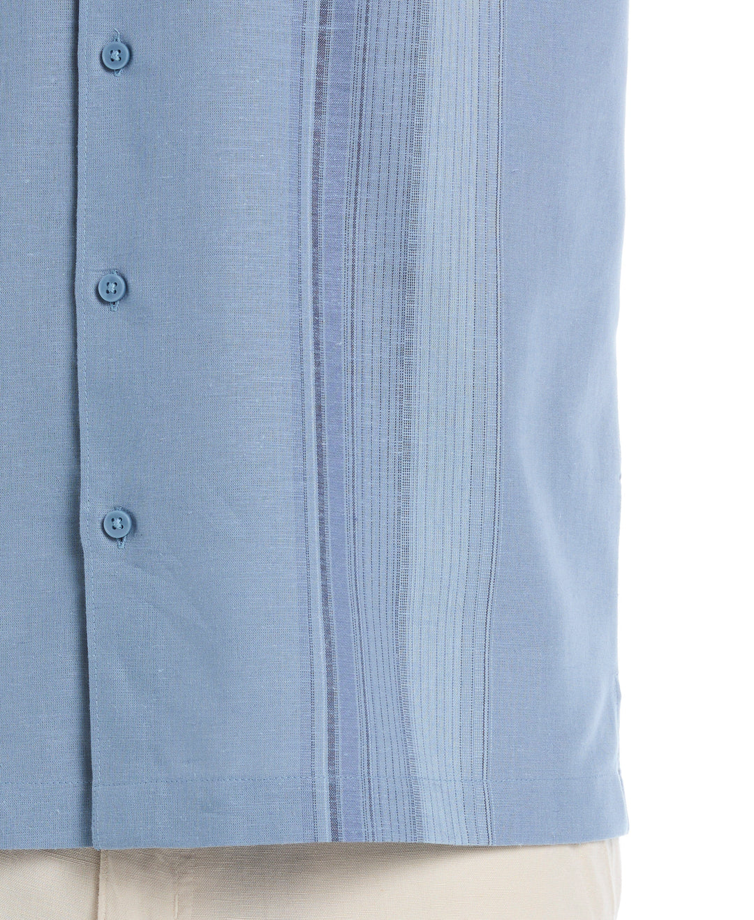 Linen Blend Yarn Dye Panel Shirt (Windward Blue) 