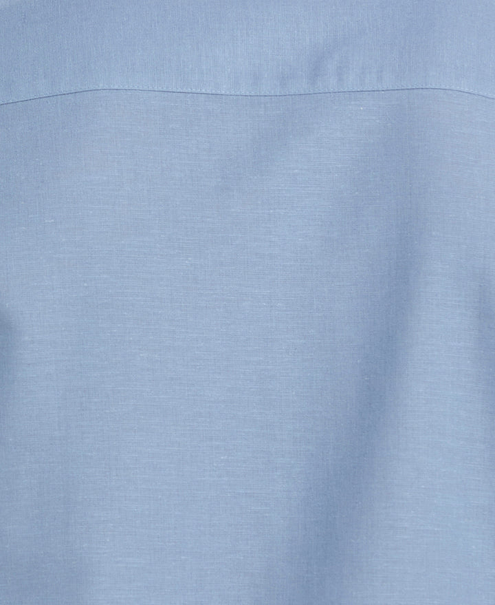 Linen Blend Yarn Dye Panel Shirt (Windward Blue) 