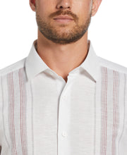Linen Blend Yarn Dyed Panel Shirt (Brilliant White) 