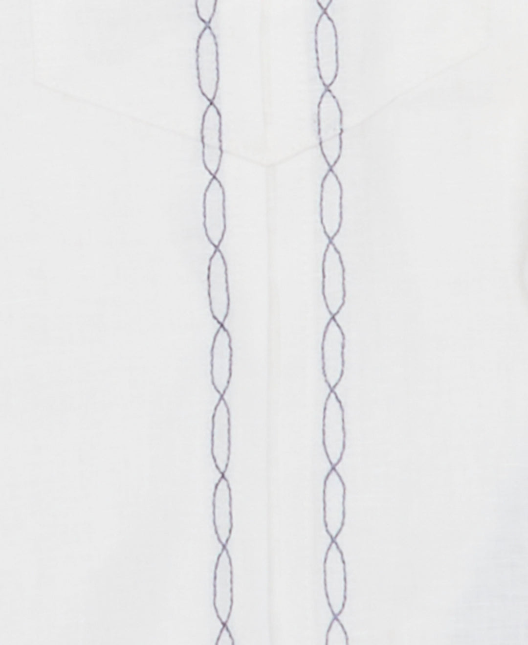 Linen Embroidered Guayabera Shirt (Brillant White/True Navy) 