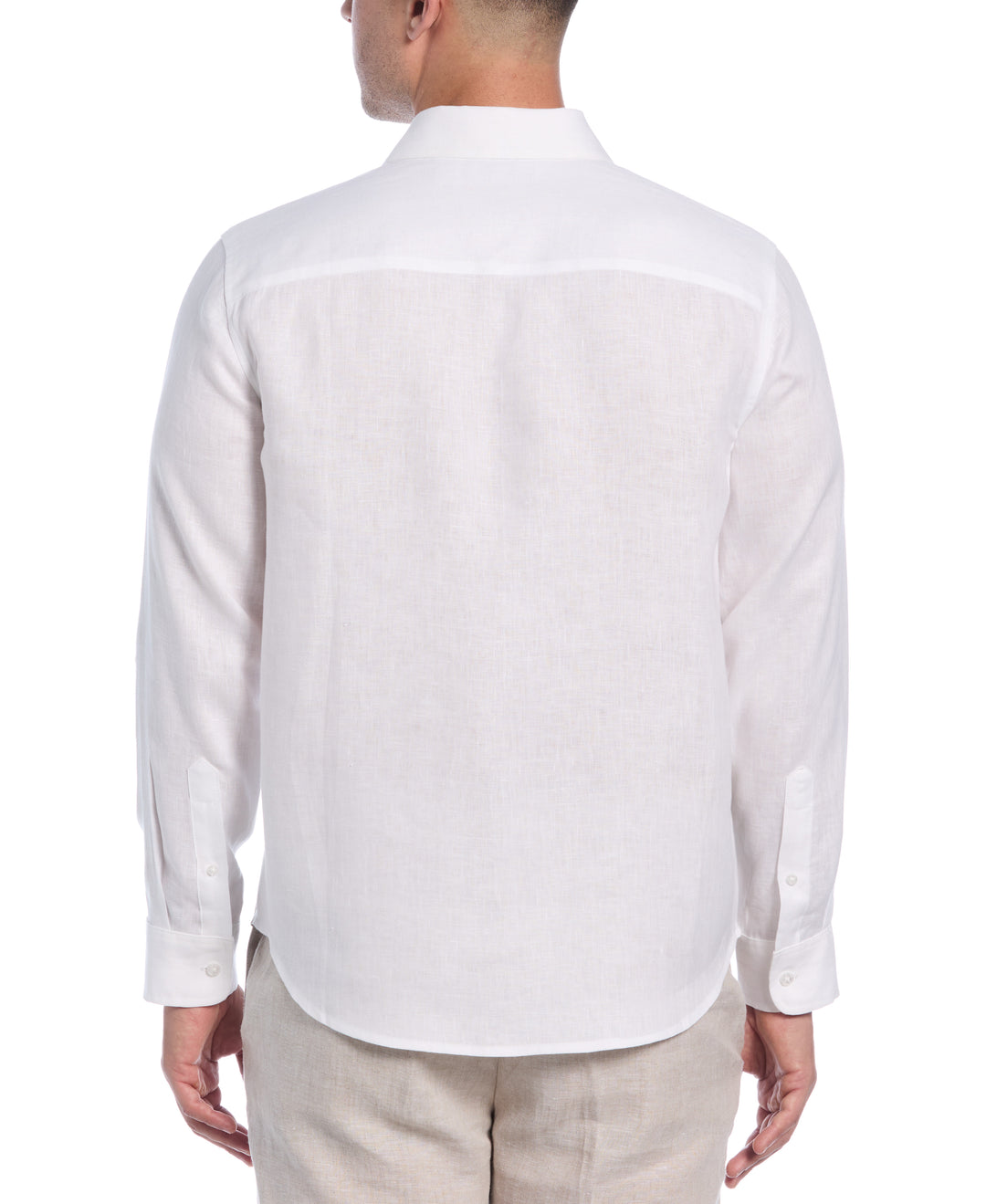 Linen Engineered Tropical Print Shirt (Brilliant White/Dune) 
