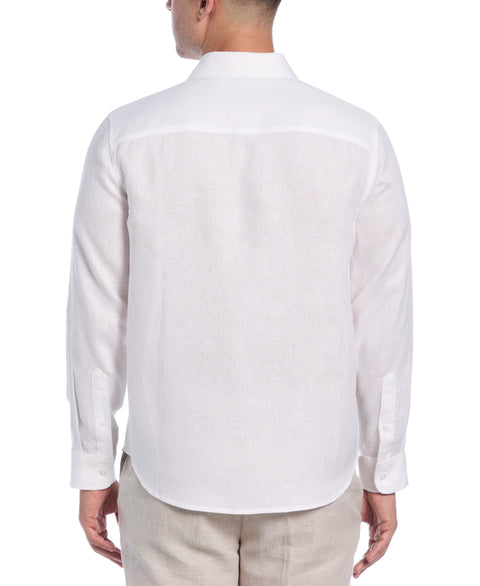 Linen Engineered Tropical Print Shirt (Brilliant White/Dune) 