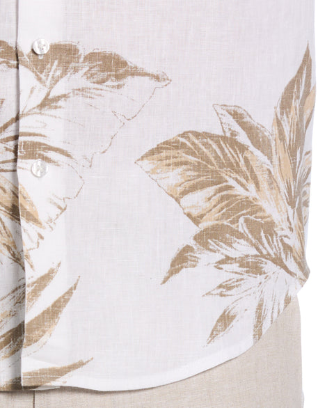 Linen Engineered Tropical Print Shirt (Brilliant White/Dune) 