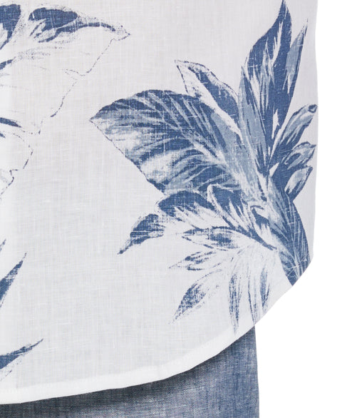 Linen Engineered Tropical Print Shirt (Brilliant W/Ensign Bl) 