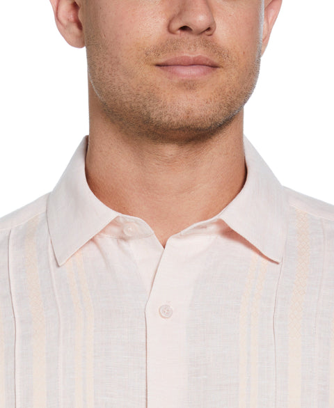 Linen Guayabera Shirt (Tropical Peach) 
