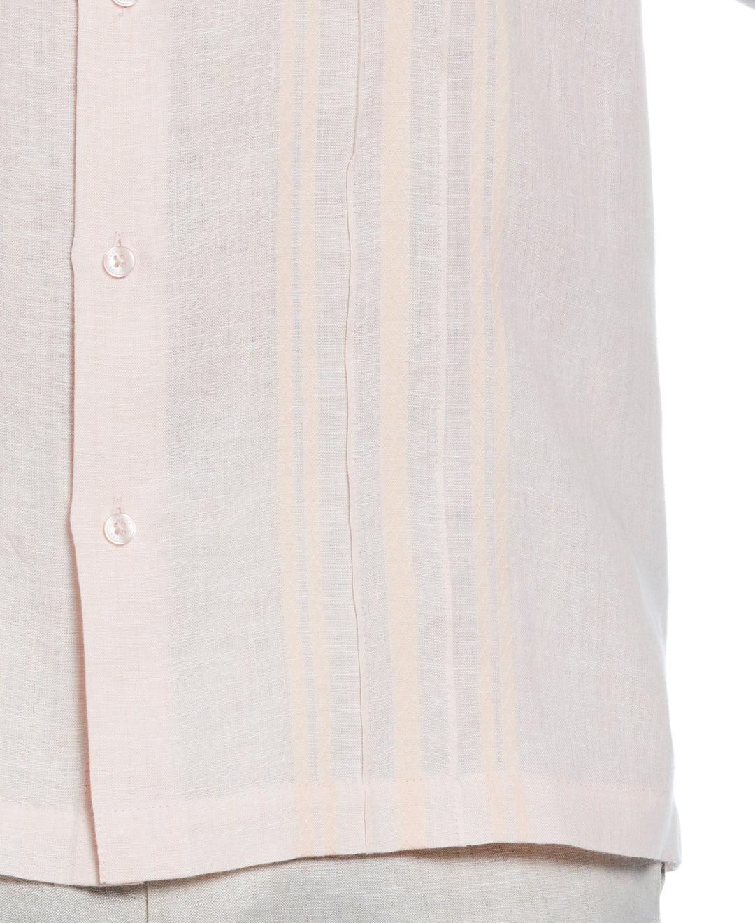 Linen Guayabera Shirt (Tropical Peach) 