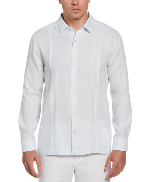 Linen Multi-Tuck Guayabera Shirt (Ballad Blue) 