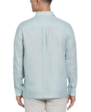 Linen Multi-Tuck Guayabera Shirt (Blue Surf) 