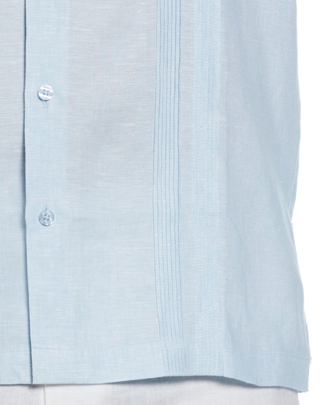 Linen Multi-Tuck Guayabera Shirt (Parisian Blue) 