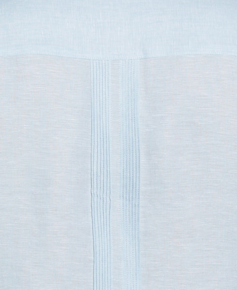 Linen Multi-Tuck Guayabera Shirt (Dream Blue) 