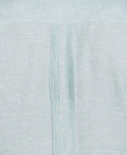 Linen Multi-Tuck Guayabera Shirt (Blue Surf) 