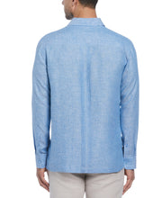 Linen Multi-Tuck Guayabera Shirt (Parisian Blue) 