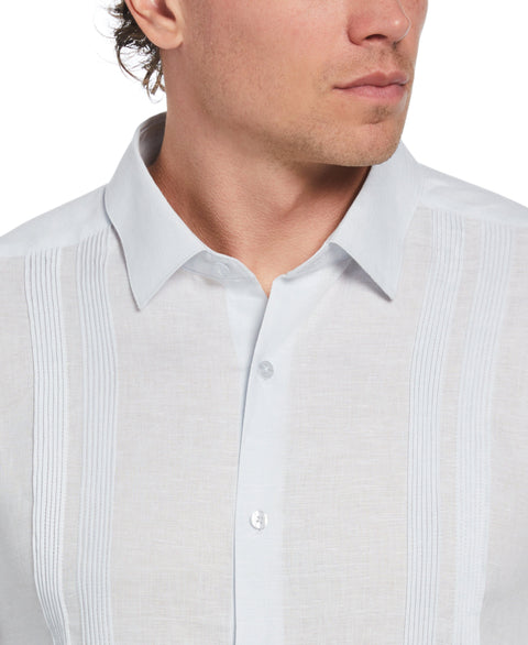 Linen Multi-Tuck Guayabera Shirt (Ballad Blue) 
