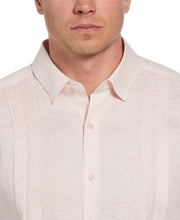 Linen Multi-Tuck Guayabera Shirt (Peach Whip) 