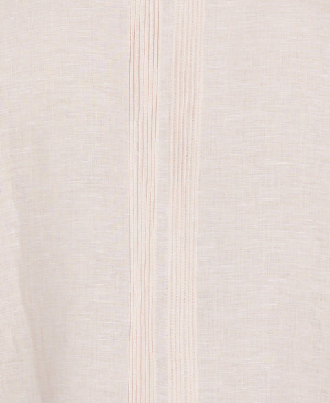 Linen Multi-Tuck Guayabera Shirt (Peach Whip) 