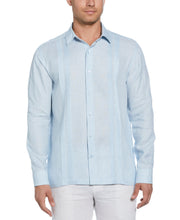 Linen Multi-Tuck Guayabera Shirt (Dream Blue) 