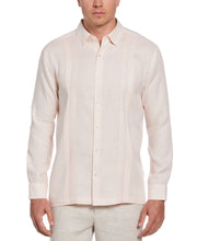 Linen Multi-Tuck Guayabera Shirt (Peach Whip) 