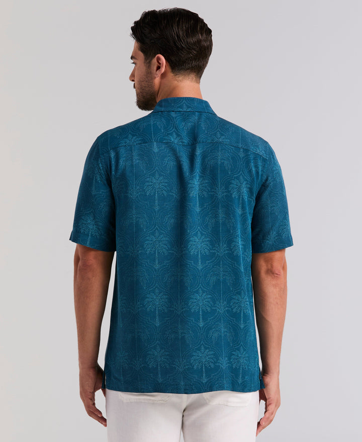Medallion Palm Print Shirt (Sailor Blue) 