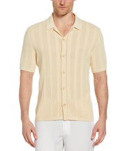 Mesh Stripe Coatfront Sweater (Bleached Sand) 
