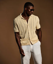 Mesh Stripe Coatfront Sweater-Sweaters-Cubavera