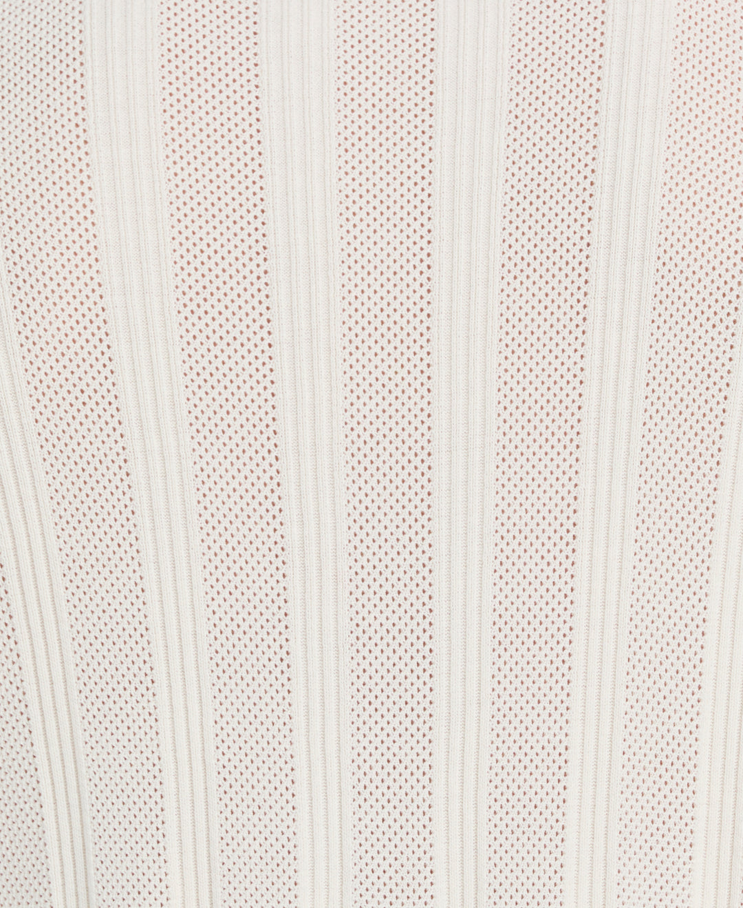 Mesh Stripe Short Sleeve Sweater (Egret) 