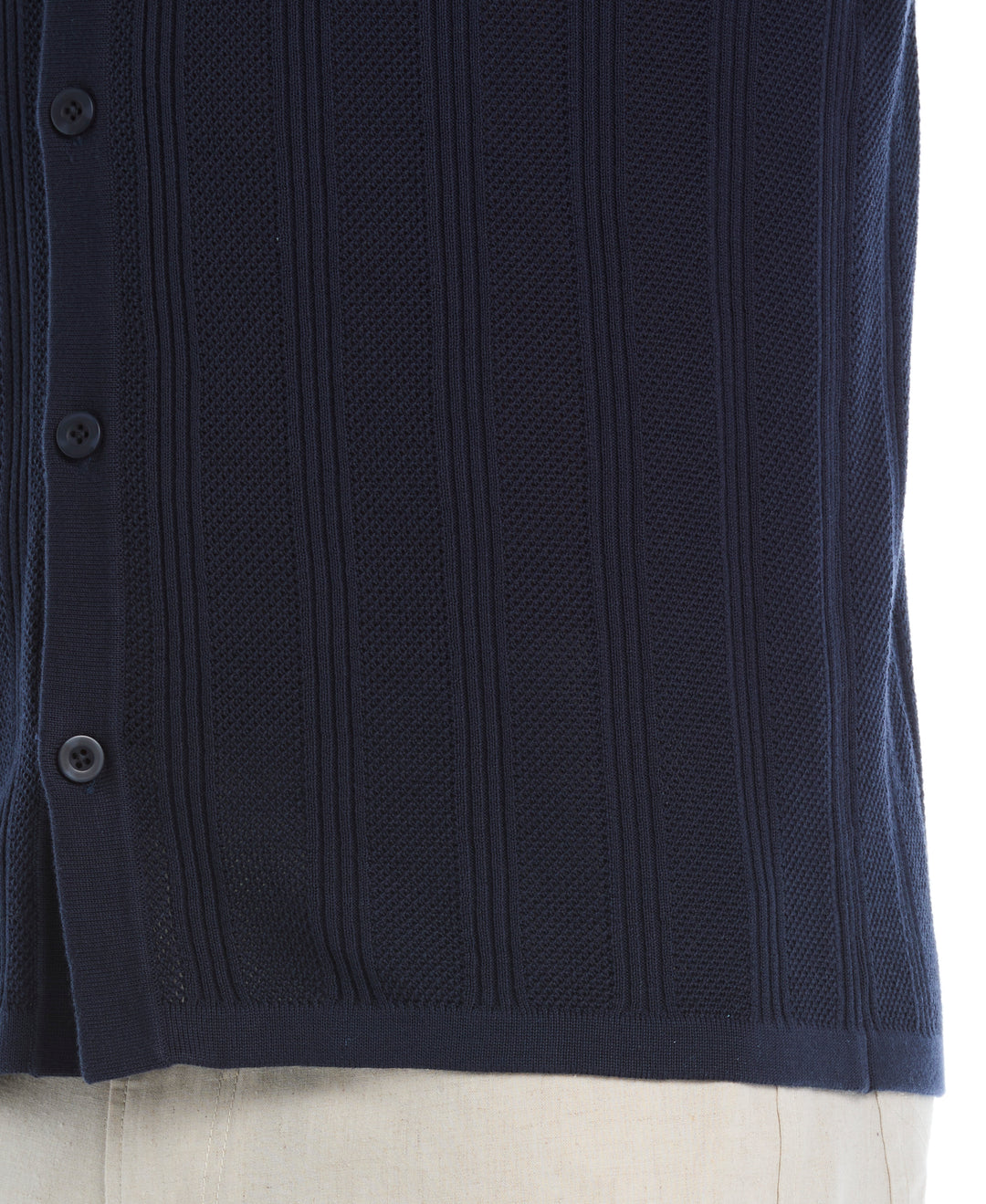 Mesh Stripe Short Sleeve Sweater (Dress Blues) 