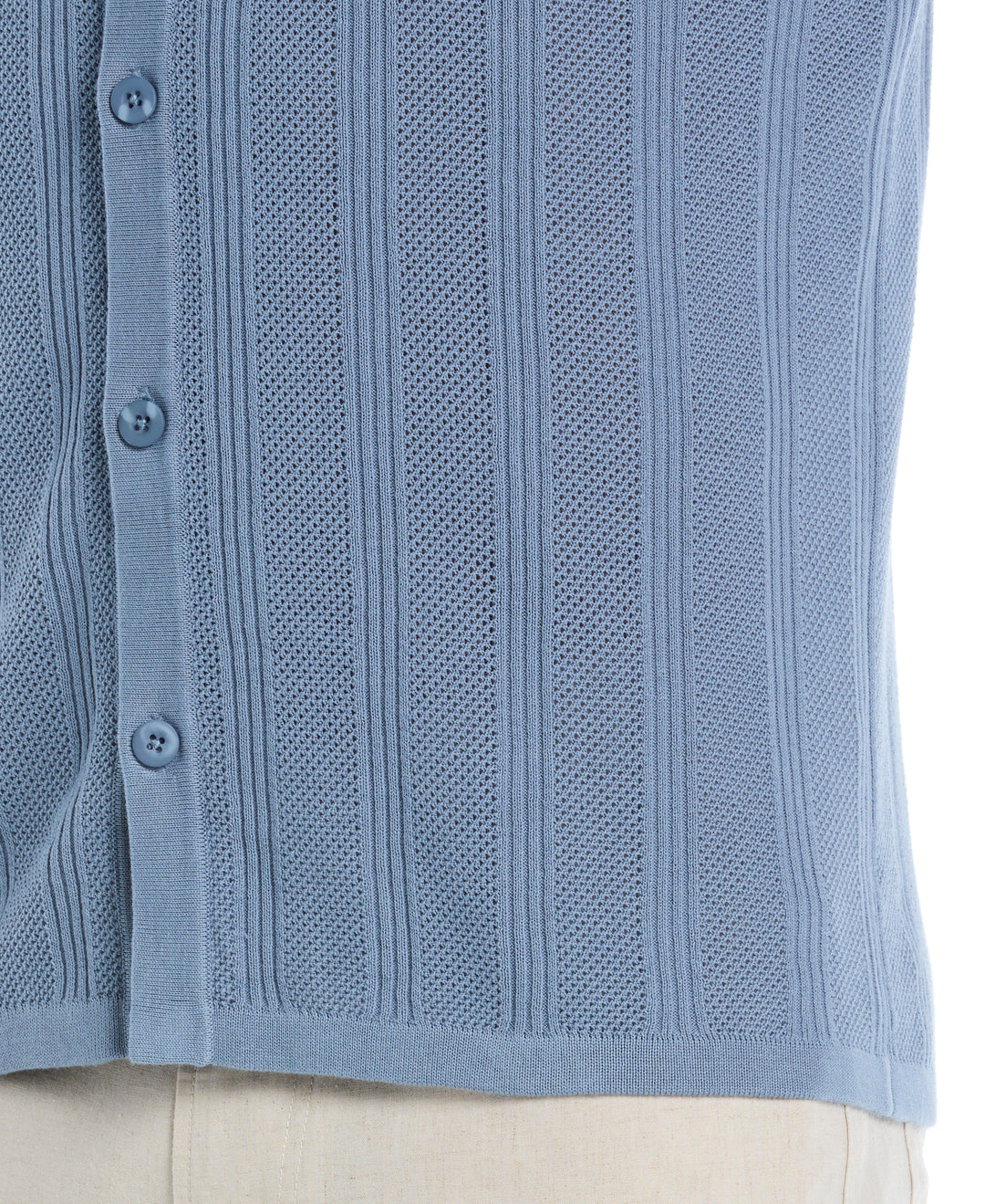 Mesh Stripe Short Sleeve Sweater (Windward Blue) 