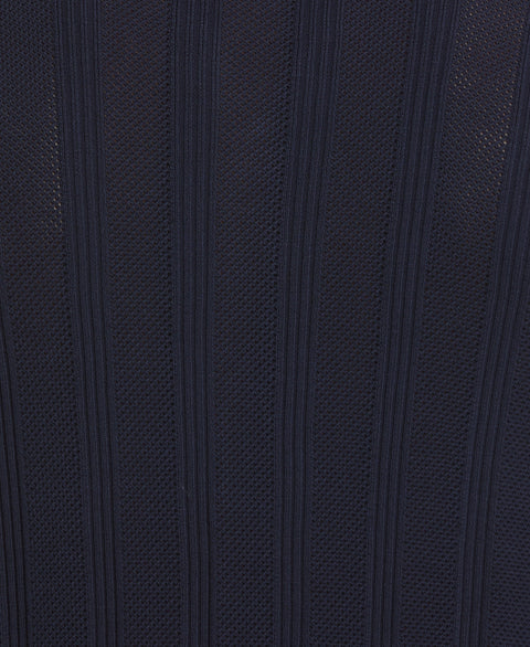 Mesh Stripe Short Sleeve Sweater (Dress Blues) 