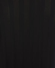 Mesh Stripe Short Sleeve Sweater (Jet Black) 