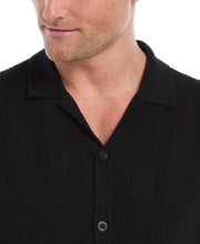 Mesh Stripe Short Sleeve Sweater (Jet Black) 