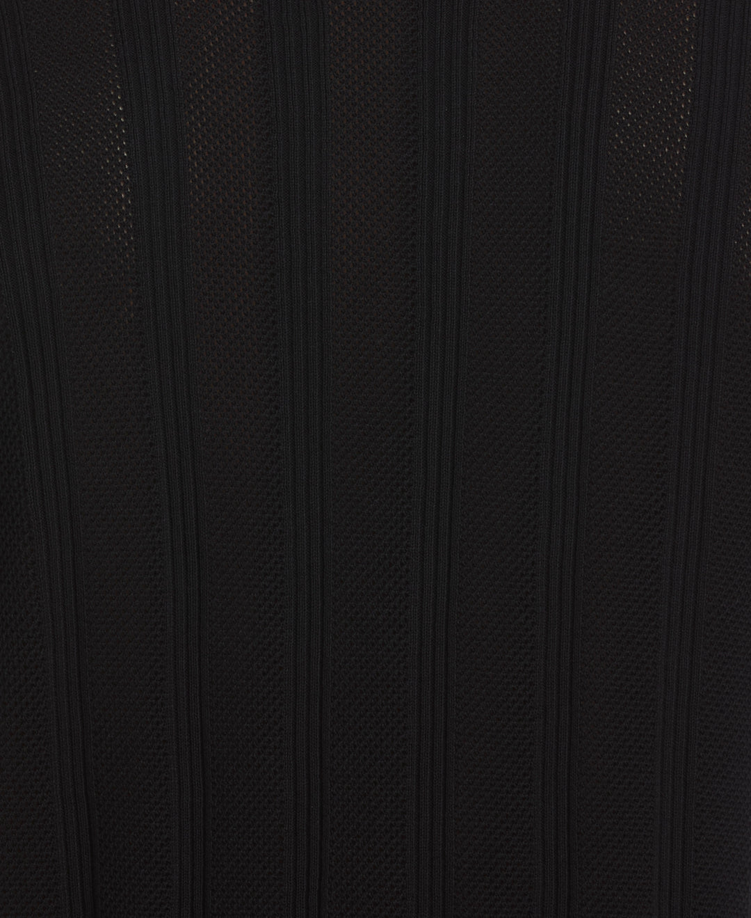 Mesh Stripe Short Sleeve Sweater (Jet Black) 