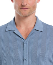 Mesh Stripe Short Sleeve Sweater (Windward Blue) 